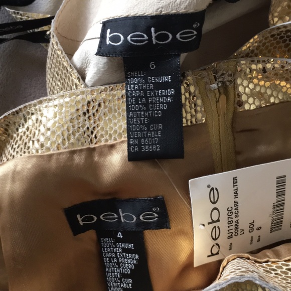 Bebe Skirts Bebe Genuine Leather Halter Top And Mini Skirt Poshmark